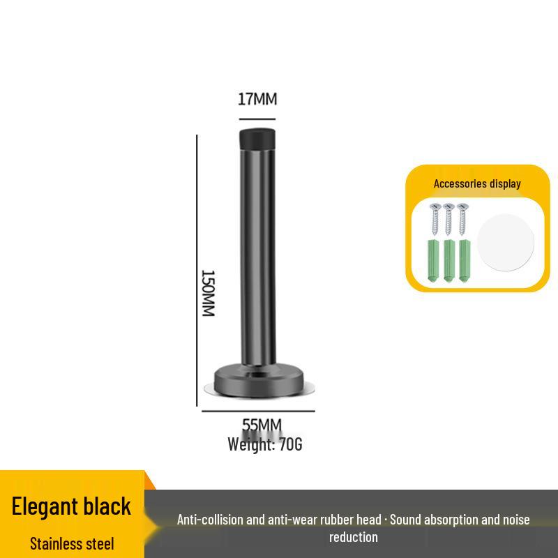 Stainless Steel Anti-Collision Rubber Door Stopper for Glass and Entrance Doors