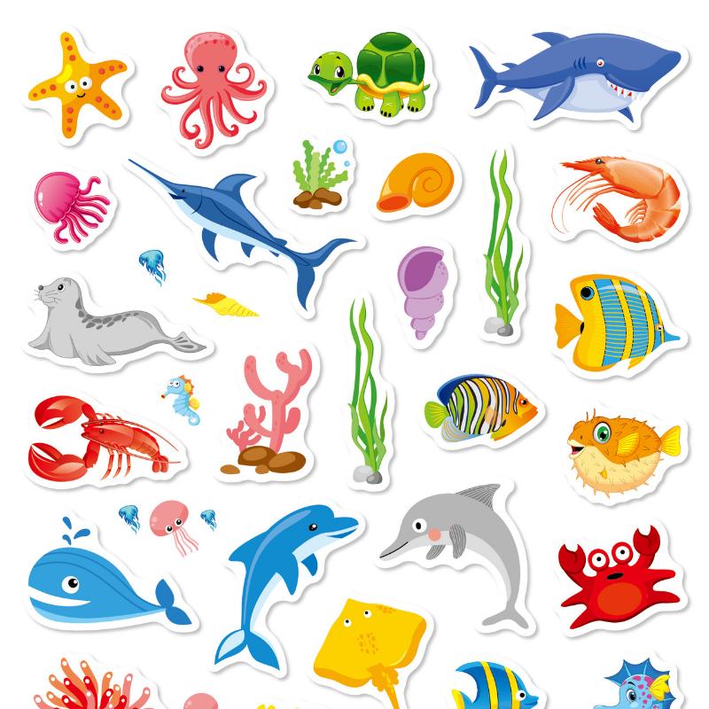5 Sets of Stickers for Boys and Girls, Children's Water Cups, Window Stickers, DIY Cute Animals, Unicorns and Dinosaurs
