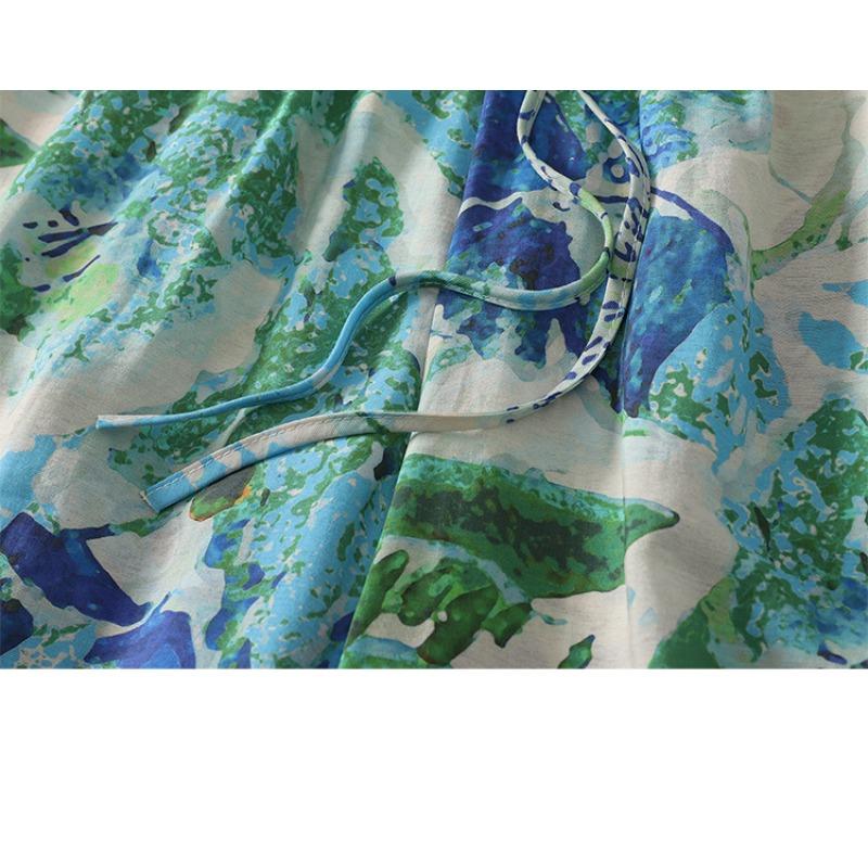 DIMANAF 2026 Summer New Plus Size Women Long Pants Loose Elastic Waist Casual Lady Bottoms Print Floral Beach