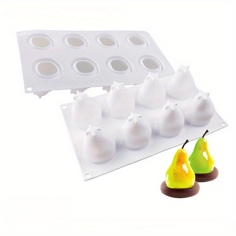 French Dessert Pear-Shaped Cake Mold Simulation Fruit Silicone Baking Pan 8 Cavity Cake Tools Mousse Decorative Baking Utensils