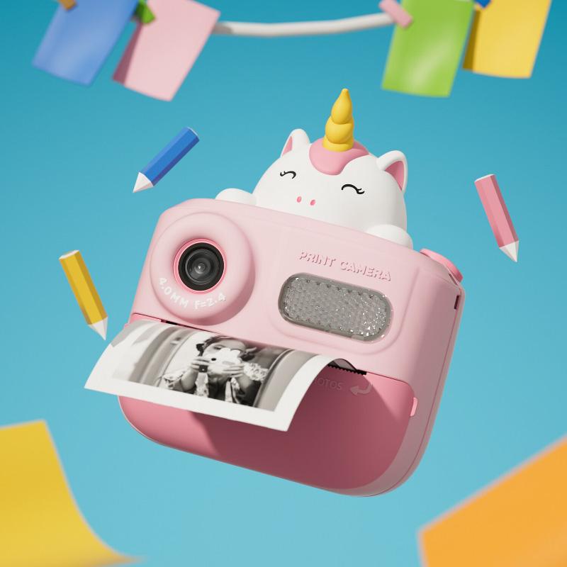 Children Camera For Photography Mini Printer Portable Thermal Instant Print Photo Kids HD Dual Camera 4800W Educational Toy Gift