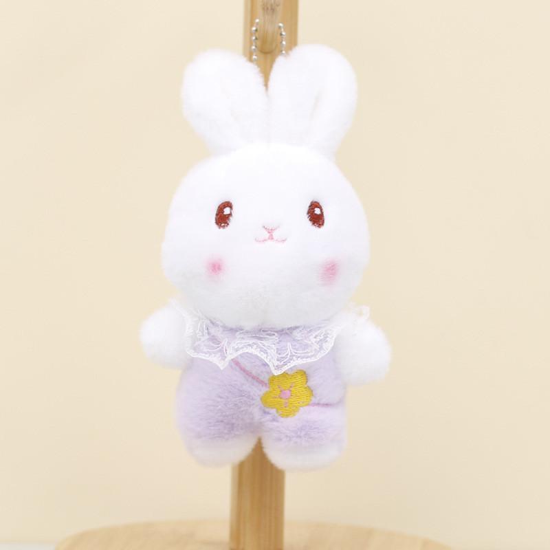Cute Rabbit Key Holder Plush Ornament Short Plush Stuffed Toy For Gifting And Decor