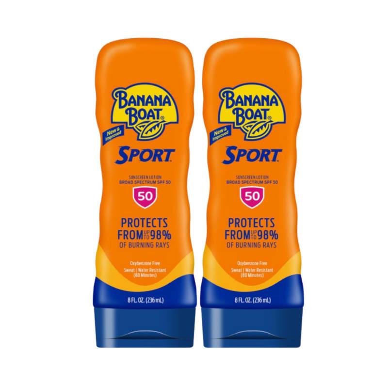 Banana Boat Sports Sunscreen Lotion SPF 50 236ml x2