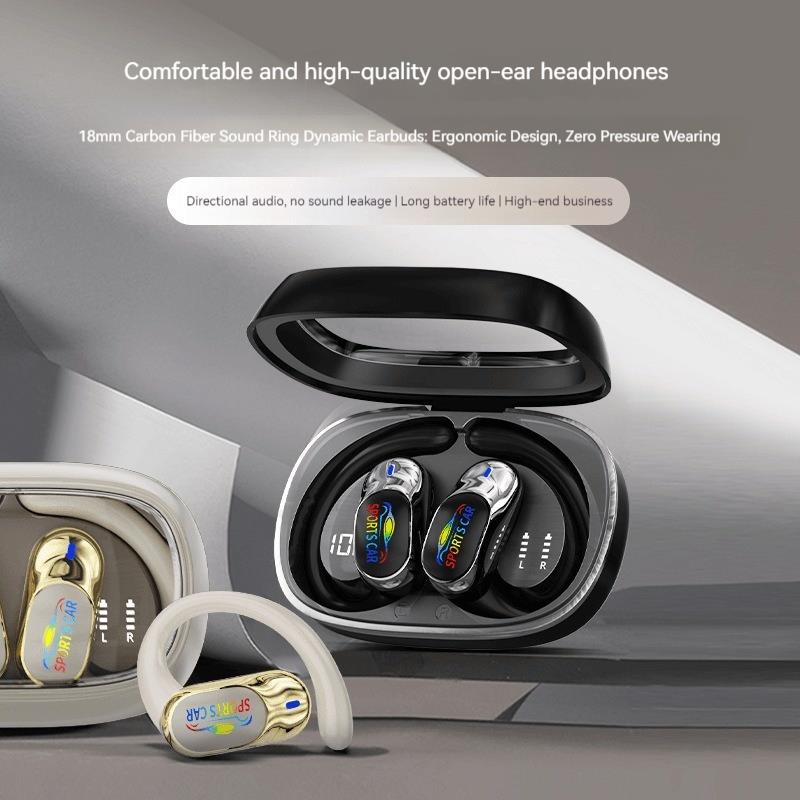 Open Ear Clip Earbuds LED Bluetooth Headphones HIFI Sound Earphones Touch Control Wireless Headsets Noise Reduction with HD Call