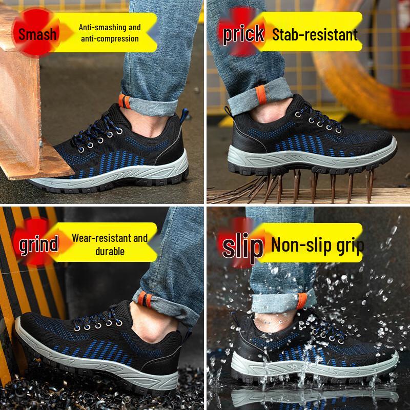 Huizumei Men's 10KV Insulated Anti-Smash Puncture-Proof Safety Shoes
