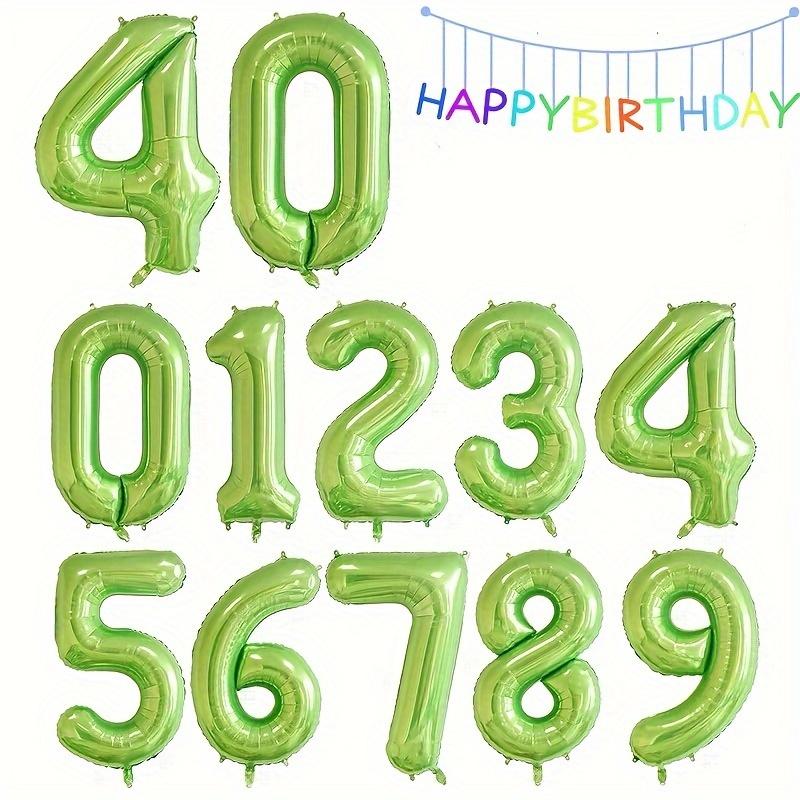 1 szt. 40-calowy zielony balon z folii aluminiowej z cyframi Dekoracja na przyjęcie urodzinowe dla dzieci i dorosłych Pikniki Zdjęcia Balony z dużymi cyframi