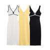 Za Spring New Women's Clothing Zr European and American Style Color-Block Layered Knitted V-Neck Strap Dress 5584211