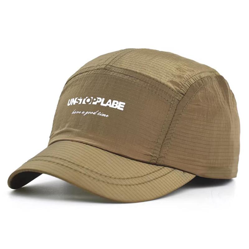 

Short eave quick drying sports sun hat, summer mesh breathable baseball cap, outdoor fashionable soft top running hat Adjustable темного кольору хакі
