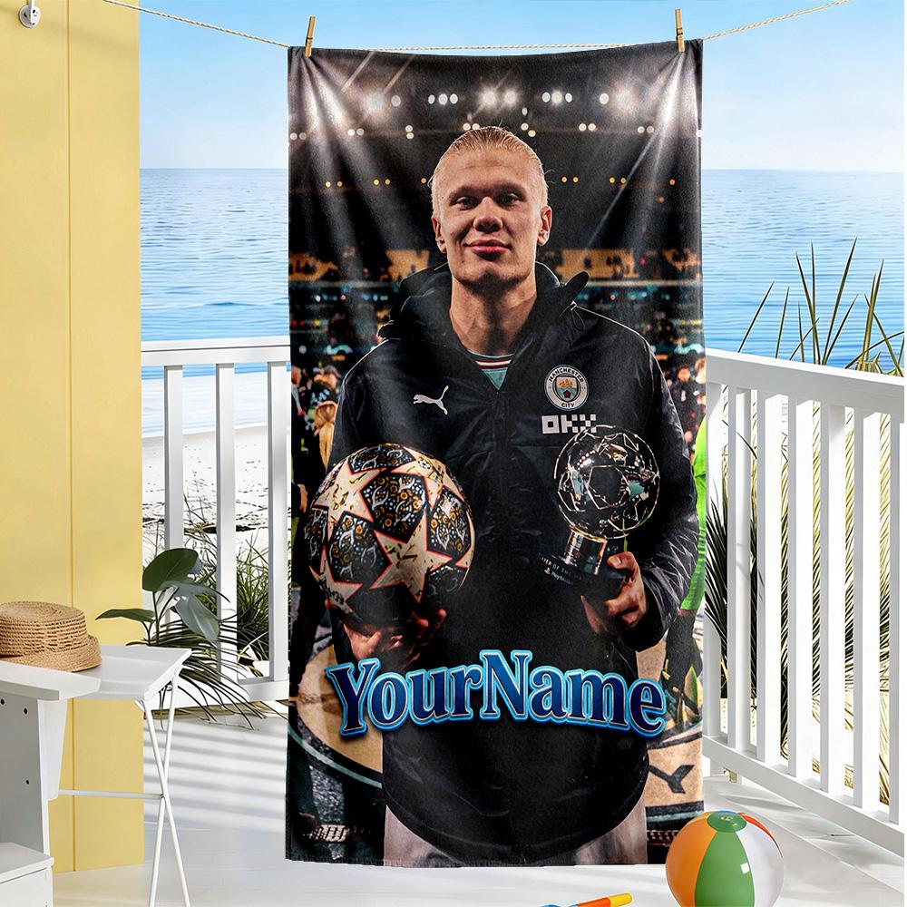 Haaland Customize Your Name Beach Towel Super Soft Microfiber Quickdry Fabric