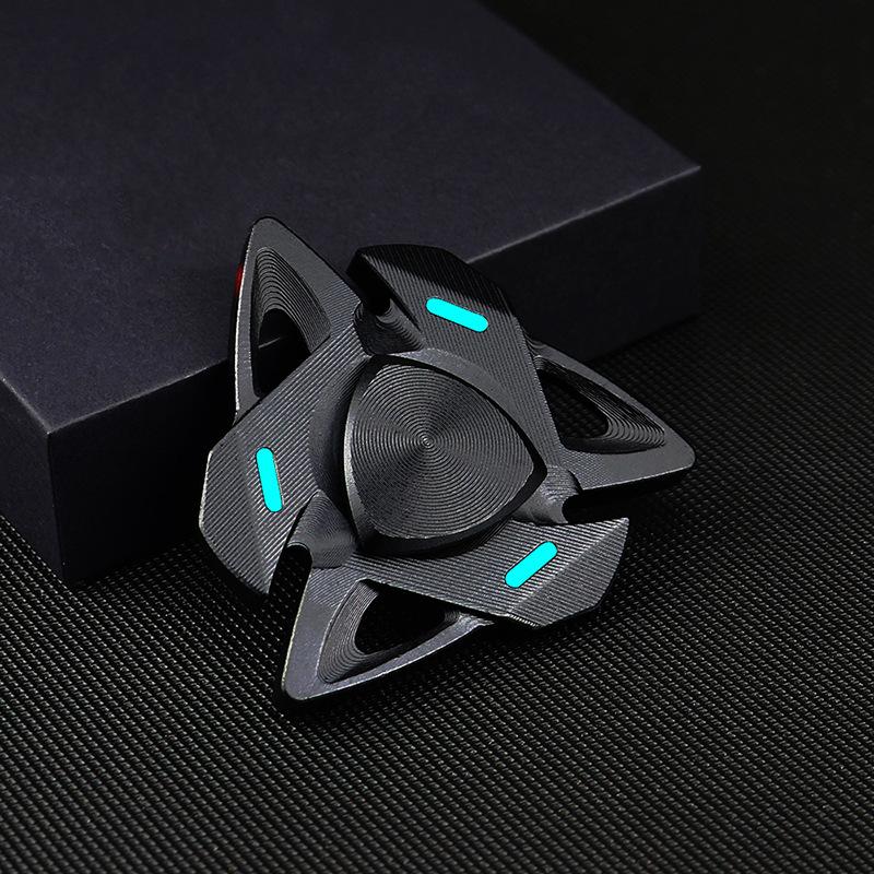 SCIONE Luminous Fingertip Gyro Aluminum Finger Gyro Metal Colorful Luminous Rotating Decompression Toy