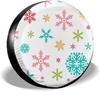 Delumie Fall Decor Snowflake Pattern Christmas Spare Tire Covers Cute Car Accessories For Women Rv Tire Covers For Trailers