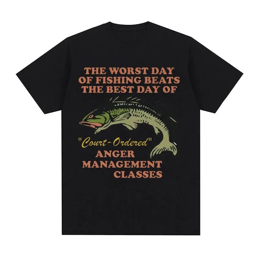 Y2k Tshirt Men Clothing New in Top Tees Mens TShirt Camisetas Funny Master Baiter Fishing Parody Short Sleeved Round Neck