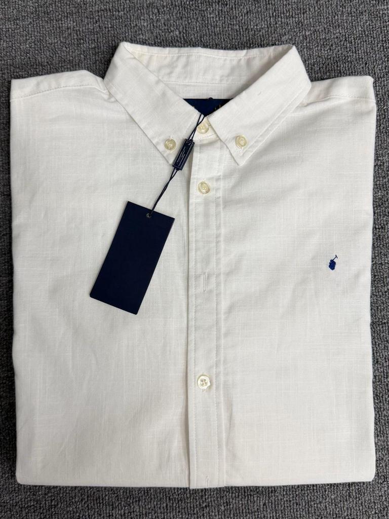 Raf Cotton and Linen Long Sleeve Shirt with Horse Embroidery - Classic Lapel, Old Money Style, New Arrival for Spring, Autumn, Summer