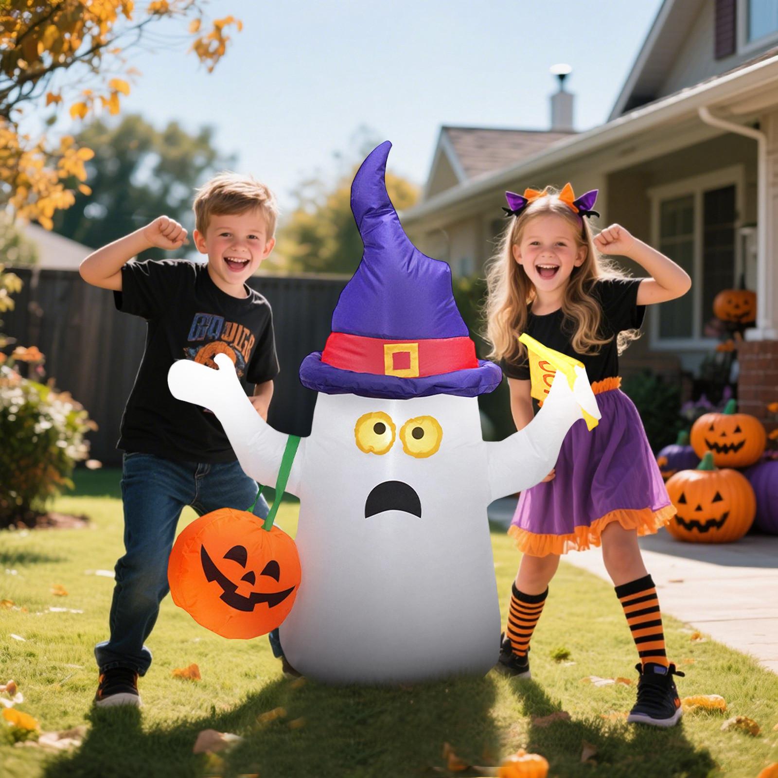 

Хэллоуинская тыква надувная форма 1,5-метровая тыква украшение на Хэллоуин фестивальная надувная форма. One Size белый