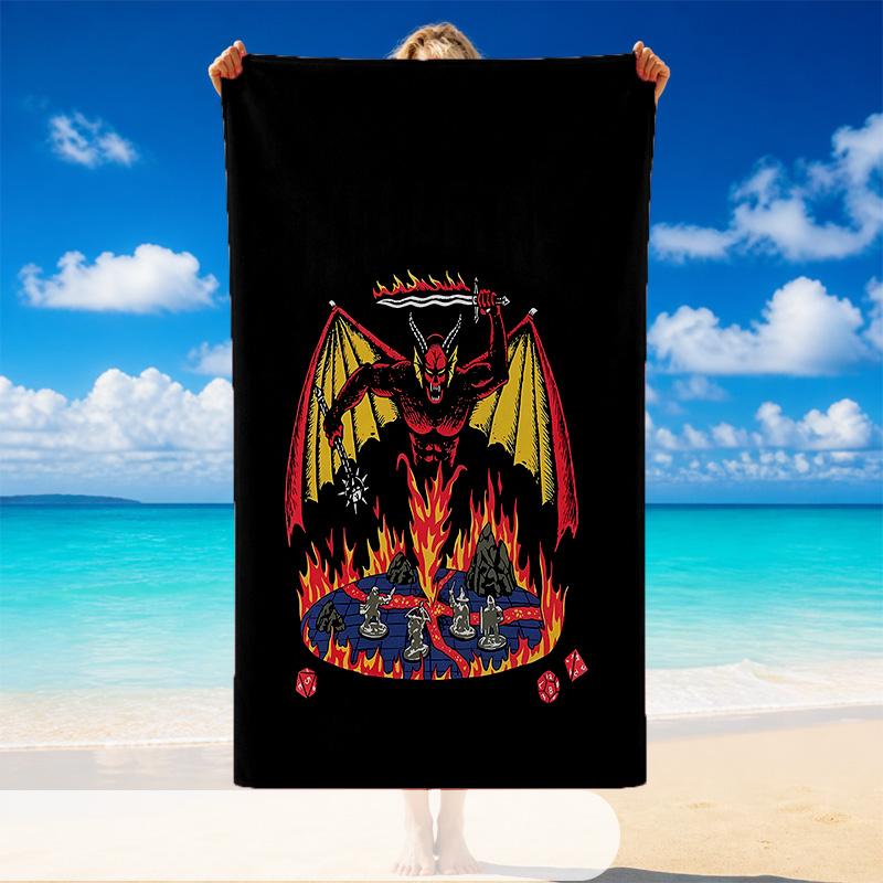 Quick Dry Beach Towel Stranger Things Pattern, Lightweight Absorbent Towel for Pool Beach Vacation Use