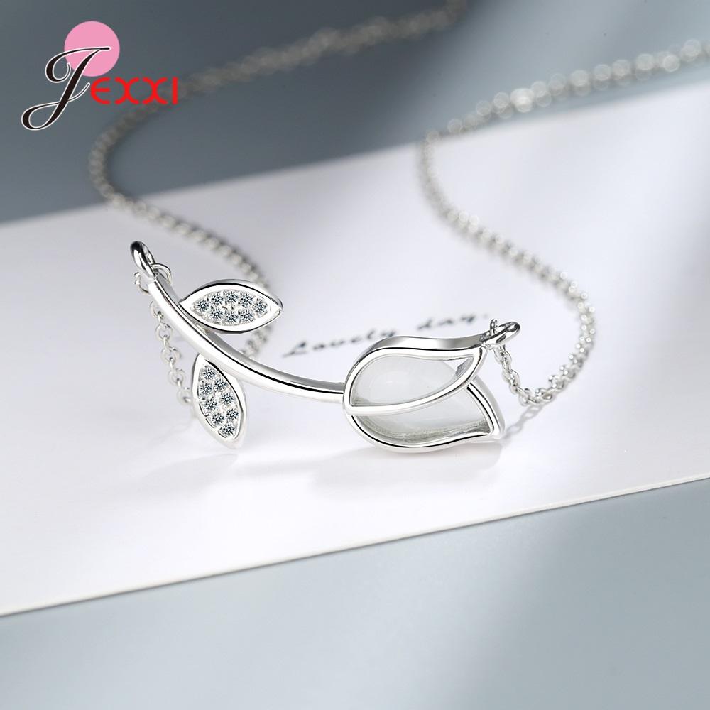 Beautiful Rose Shape Charm Necklace For Women Genuine 925 Sterling Silver Latest Collar Luxury Brand Fashion Jewelry New Mode