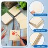 1-10cm Unfinished Blank Wood Square Slice Cutouts, Wooden Squares for DIY Arts Craft Projects, Pyrography, Painting, Writting
