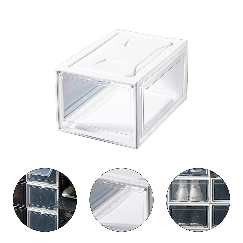 Shoe Storage Box Boxes Home Shoes Organizer Practical Holder Magnetic Attraction Pp Plastic Sneaker Container Stackable Case