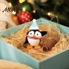Miniature Figurines for Micro Landscapes Handmade Glass Christmas Mini Figurines, Cute Gnome Penguin Statues, Small Decorative Accents Moss Terrariums