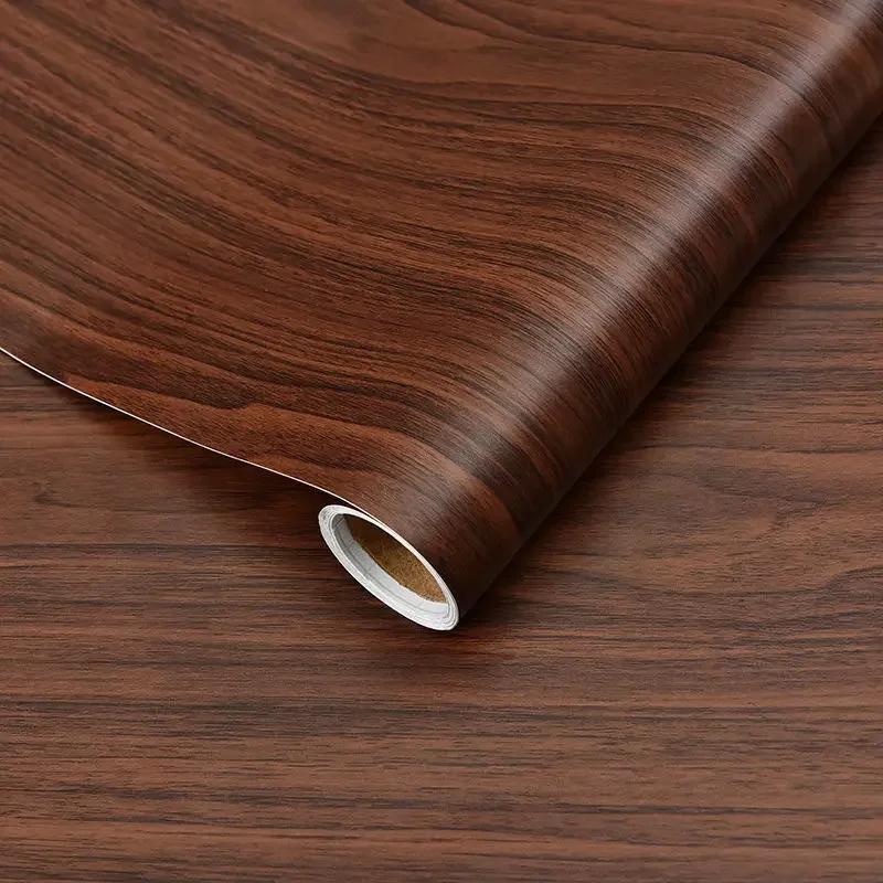 

Деревянные доски Зернистый Ретро Имитация Дерева Рулон Обоев Водонепроницаемые ПВХ Самоклеящиеся Наклейки на Стену Съемный Винил Обои для Ресторана 60cmx1m