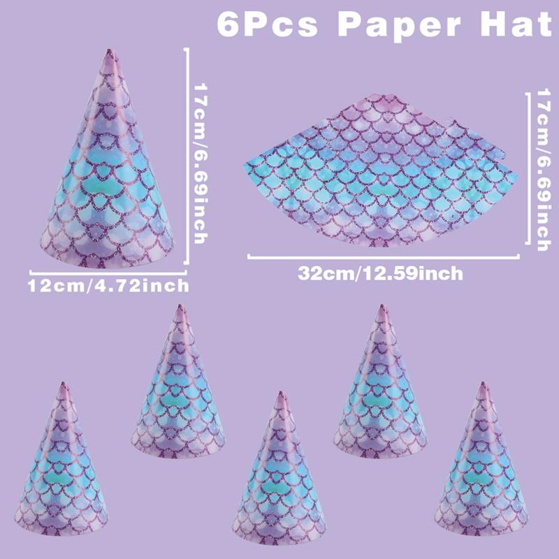 Mermaid Theme Disposable Tableware Mermaid Birthday Party Decor Kids Baby Shower Girls Under The Sea Party Wedding Party Suppies