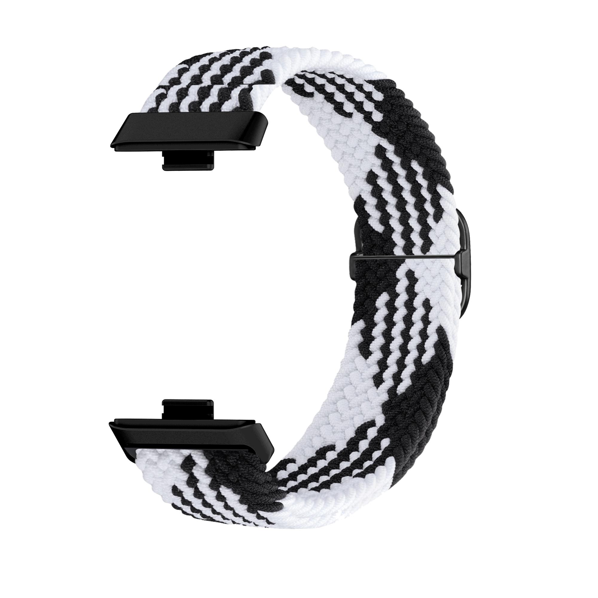 

Плетеный ремешок Solo Loop для часов Huawei Fit 3, аксессуары, регулируемый спортивный нейлоновый сменный браслет correa, браслет huawei fit3 белый/чёрный