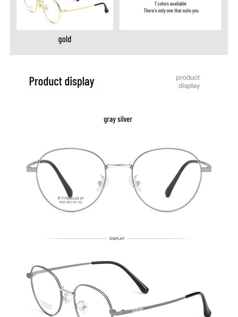 Casual Trend Ultralight Alloy Round Glasses: Comfortable Myopia Eyeglass Frames for Men and Women