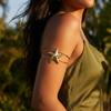 Gold Color Starfish Arm Cuff Upper Arm Bracelet  for Women Adjustable Boho Double Wire Bangle Summer Beach Wedding Jewelry Gift