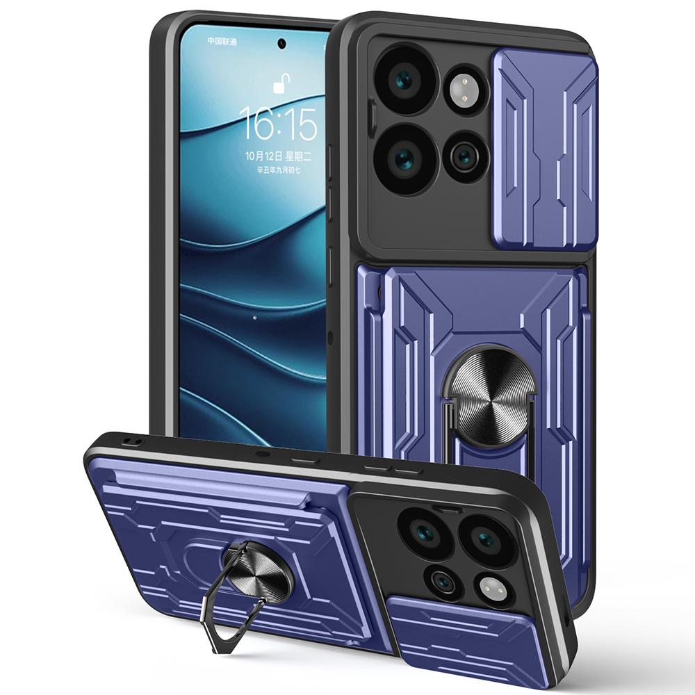 For Motorola Edge 50 Neo 5G/Moto S50 5G Case PC+TPU Kickstand Phone Back Cover with Camera Slider