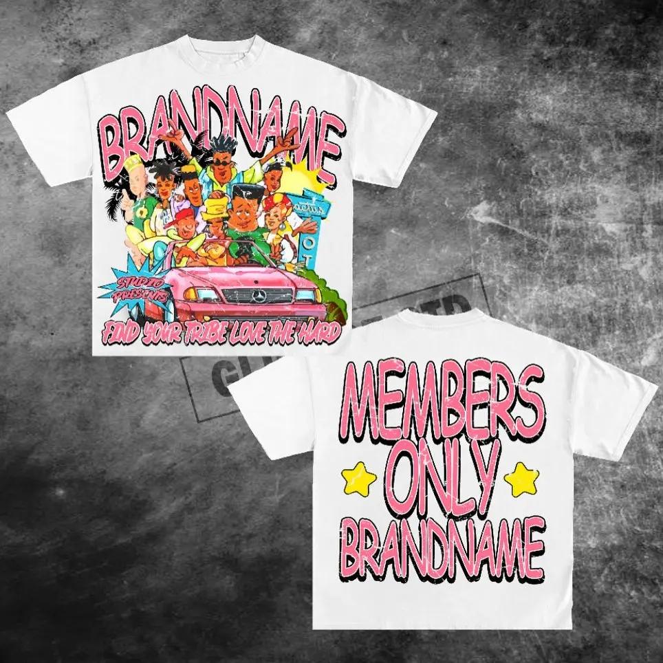 Gothic American Style Trendy Creative Graffiti Printed T-shirt for Men Pure Cotton Round Neck Harajuku Couple Short Sleeved Top