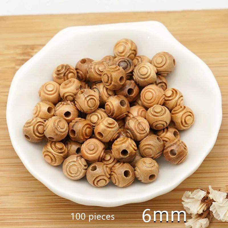 100 Stück Natürliche Olivenholzperlen für Schmuck Holz Basteln Abstandshalter Kugel Diy Rund Umweltfreundlich Armband Halskette 6mm 8mm 7mm 10mm