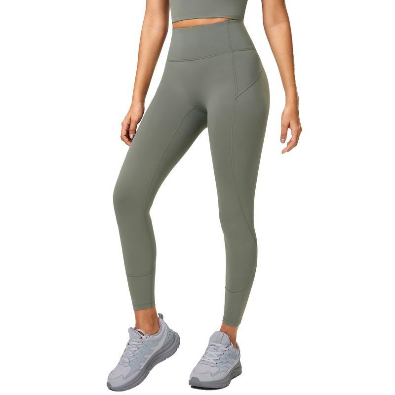 Lu Same Style No Embarrassment Line Fitness Pants Women's Summer Thin High Waist Hip Raise Fitness Pants Back Waist Pocket Yoga Ninth Pants