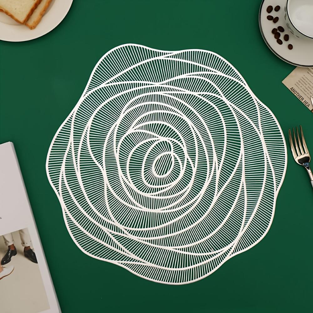 

1шт. Обеденный коврик в форме розы, ажурный коврик для рождественской вечеринки, подставка под чашку, термостойкая кухонная защита от высоких температур 10x10cm