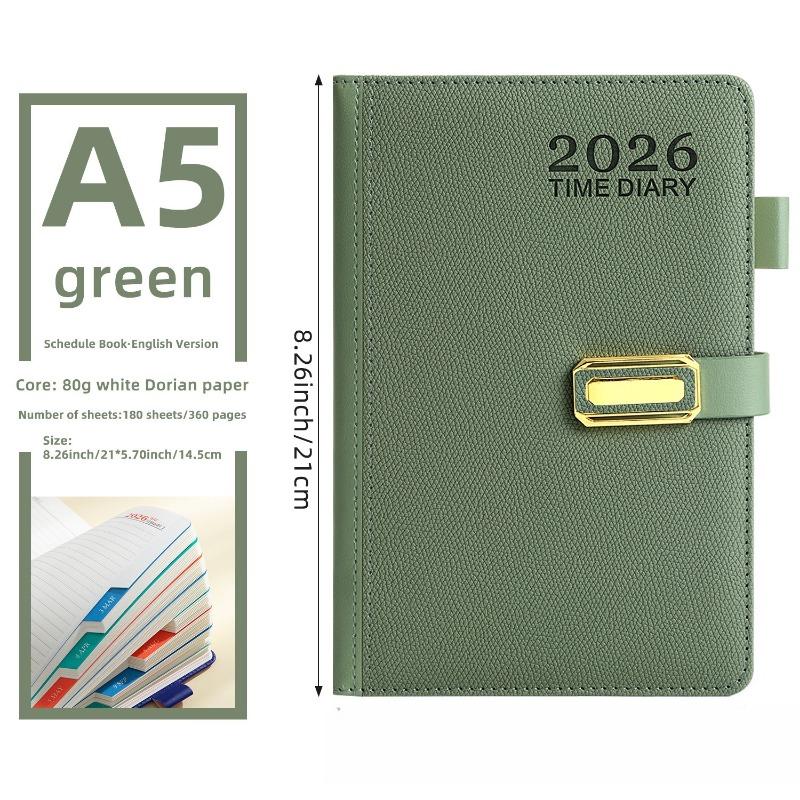 1PC 2026 Cross-border English Spanish Schedule Book Time Planner Thickened 365 Days Daily One Page Notepad