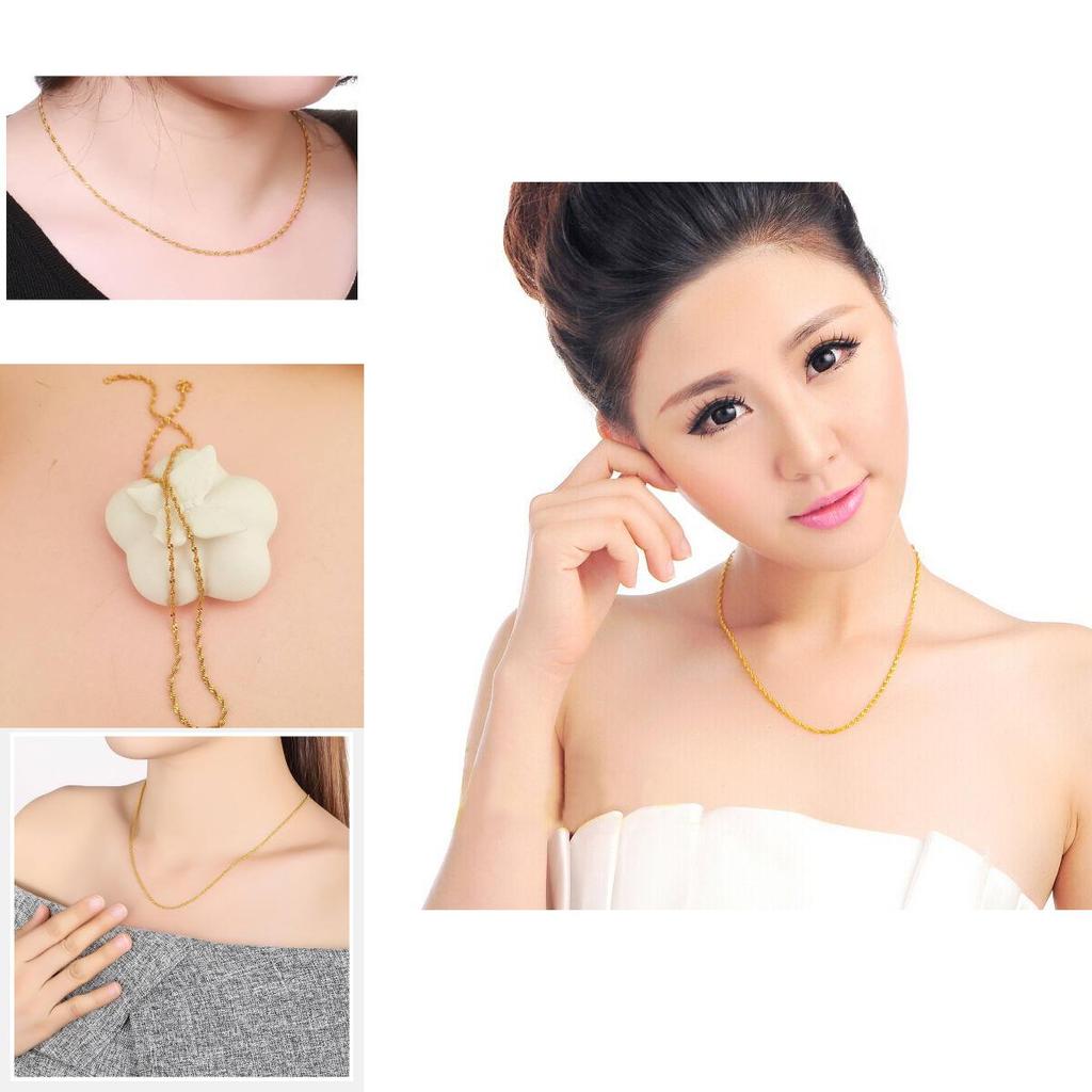 Exquisite 2mm Small Double Wave Necklace Crafted From Pure Brass With 24k Gold Plating Ideal For Women