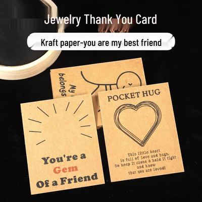 Carte de Remerciement en Cristal Naturel - Cadeau Inspirant de Poche avec Papier Kraft