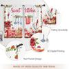 Panels Rustic Kitchen Curtains Small Short Strawberry Floral Fruit Dessert Wood Board Red Watercolor Farmhouse Made Of Polyester Window Treatment