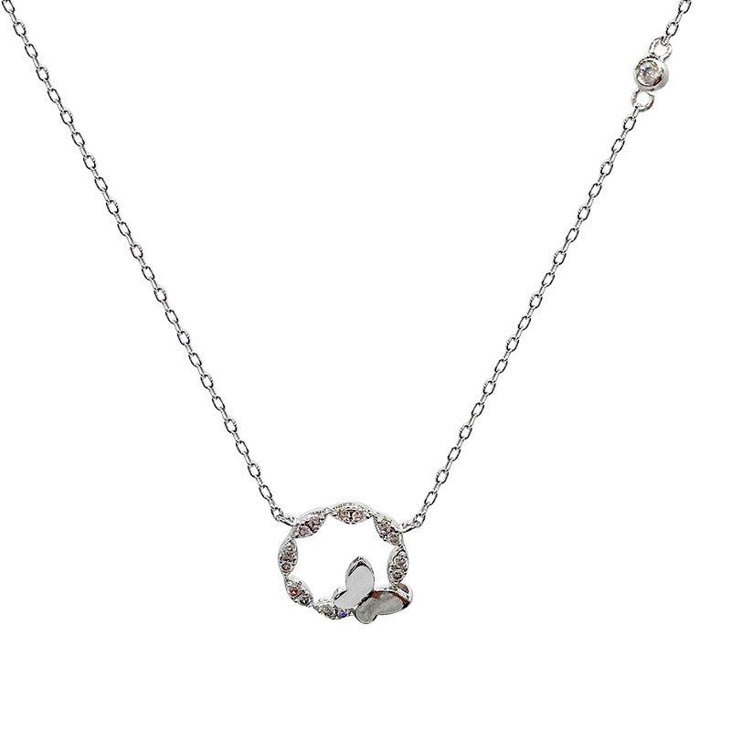 Fresh and Elegant Butterfly Ring Necklace Elegant and Versatile Female Collarbone Chain