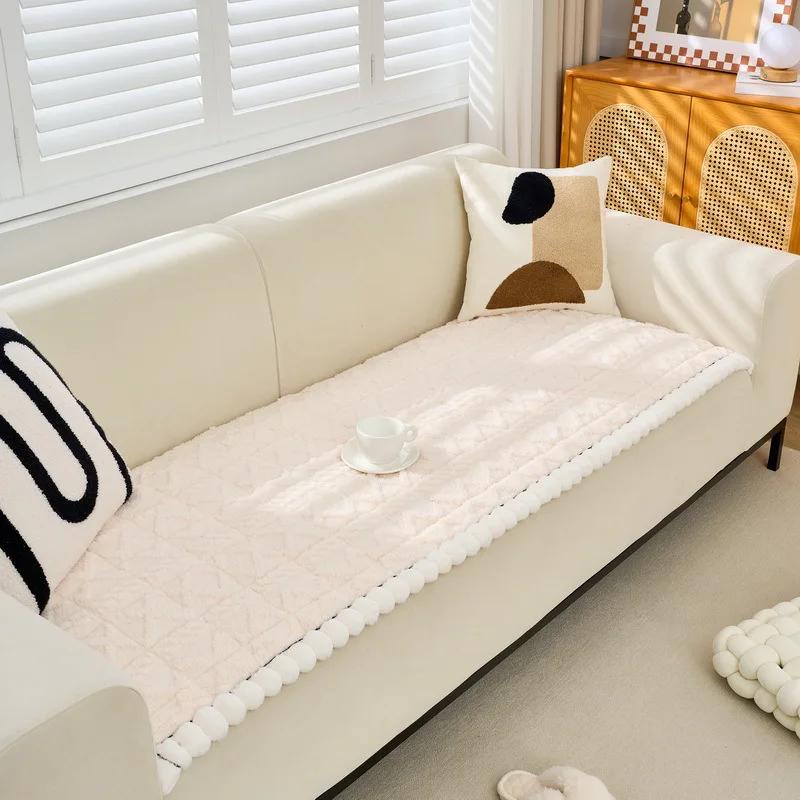 

Современный и простой однотонный согревающий матрас из тафты и бархата, всесезонный универсальный толстый и противоскользящий складной мягкий матрас 70x70cm 1pcs