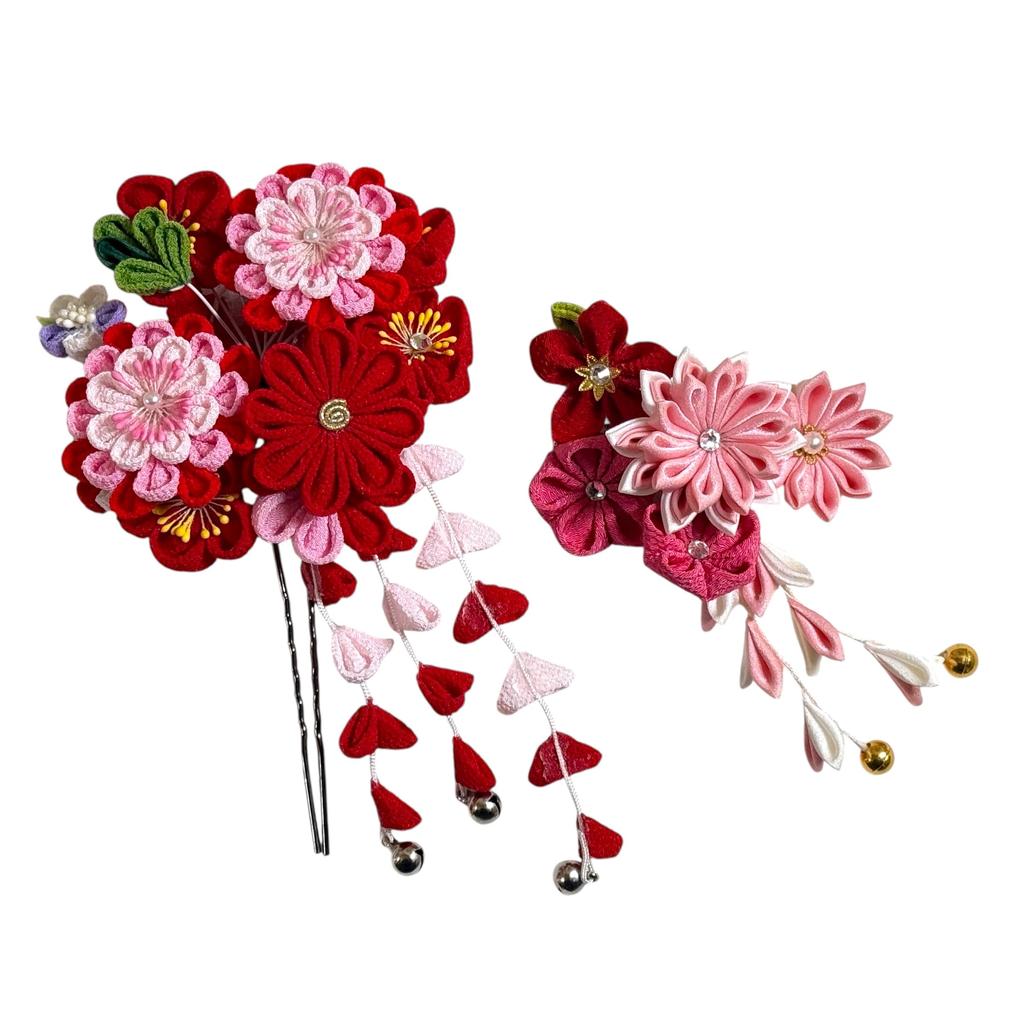 Hair ornament for Coming-of-Age Ceremony (for furisode kimono), red, KZ-4