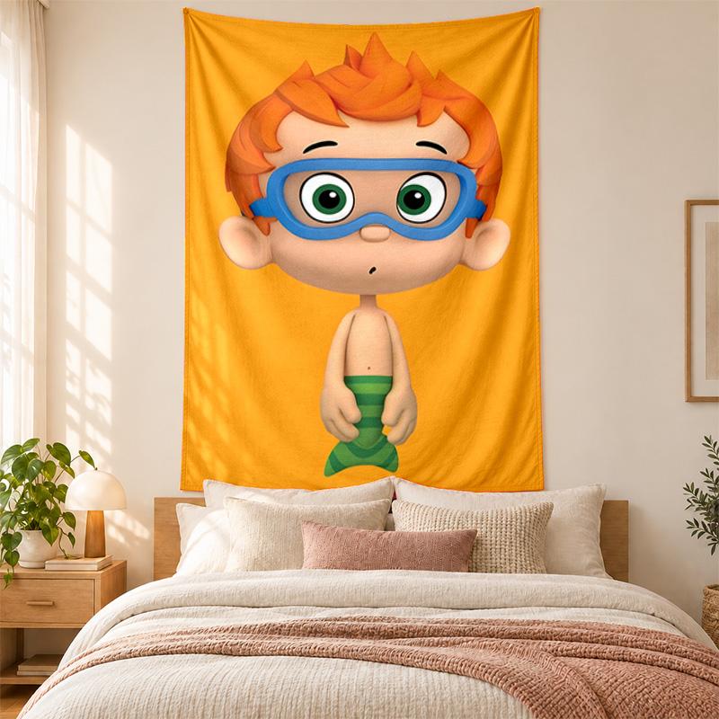 Tapiz de Bubble Guppies alta calidad para decorar paredes de sala de estar, dormitorio, residencia estudiantil, ideal como arte de pared para dormitorio o regalo de vacaciones