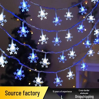 Snowflake LED String Lights - Holiday Fairy Lights for Christmas Tree and Decorations