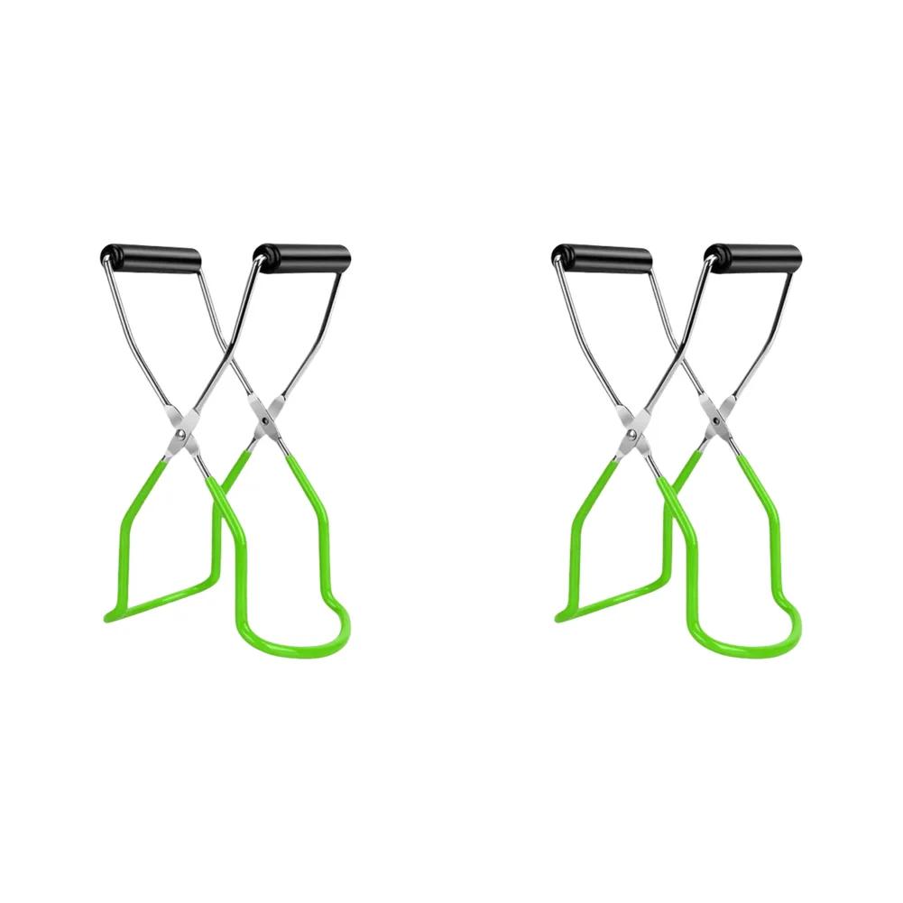 Stainless Steel Canning Jar Lifter with Grip Handle Can Lifter Tongs Jar Clip Heat Resistance Anti-clip Glass Tong for Kitchen