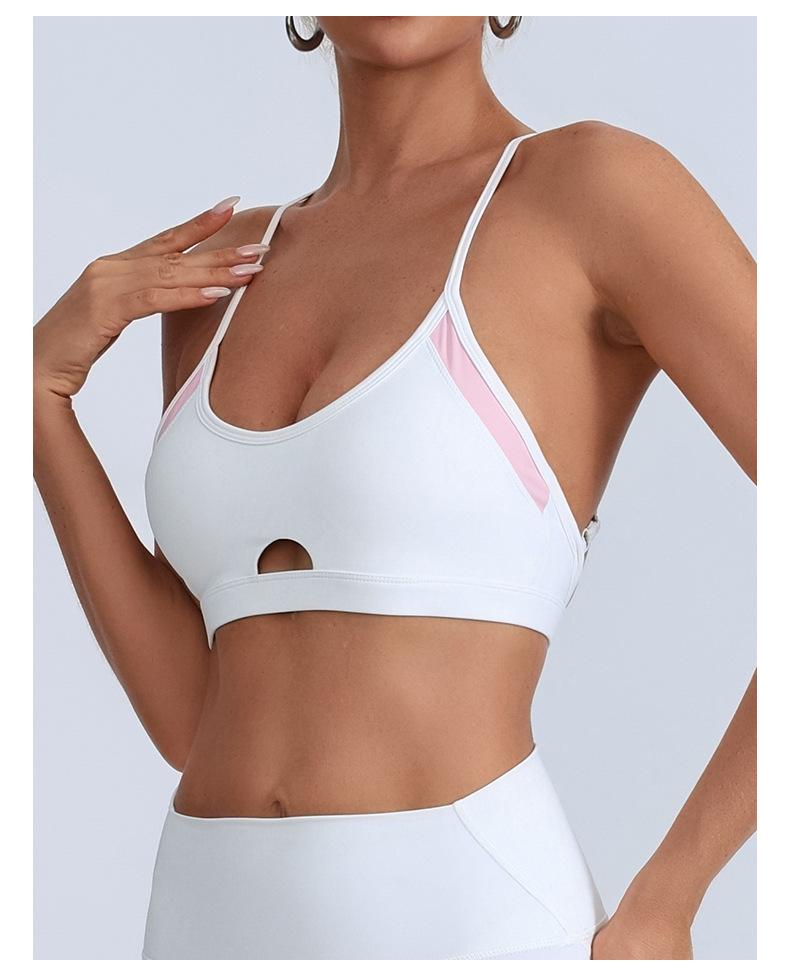 

Sexy Contrast Hollow Push-Up Bra with Chest Pads & Adjustable Straps - Stylish Yoga Wear Small