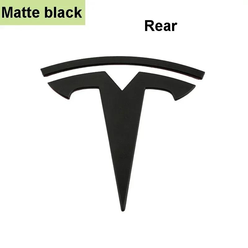 Bilklistremerke Tesla Metall Dekkbart Frontlogo Embleme Klistremerke for Tesla Modell 3 Modell Y Bakre Bagasjeromsskilt Karbonfiber Dekal Eksteriør