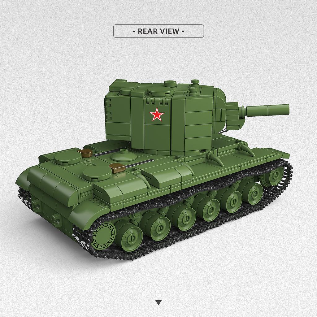 Zweiter Weltkrieg WW2 Armee Militär Soldaten KV-2 Schwerer Panzer Maßstabsgetreues Modell Baustein Set Bausteine Spielzeug Spielsets Für Kinder