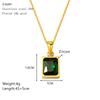 18K Luxury Zircon Stainless Steel Square Pendant Necklace for Women – Fresh, High-End Clavicle Choker