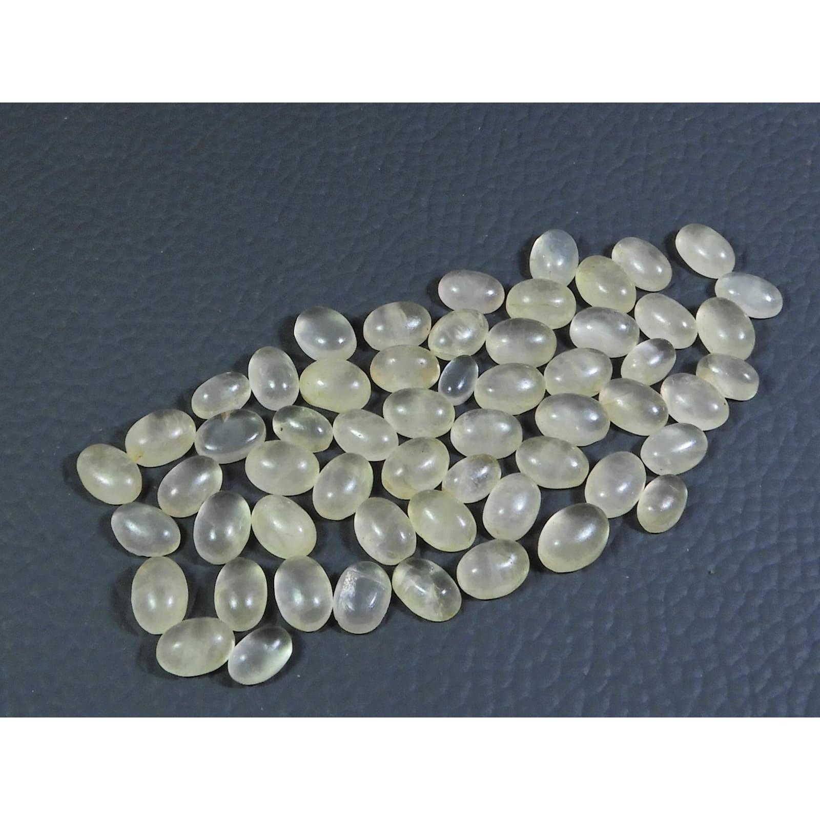 

5X7ММ Натуральный Розовый Кварц Овальный Кабошон Свободный Драгоценный Камень Лот 57 Шт 50 Карат. А-348