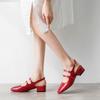 Fashion Mary Jane Women Spring Pumps Chunky Strappy Heels Black Square Toe Heels Women High Heels Lolita Slingback Cute Shoes