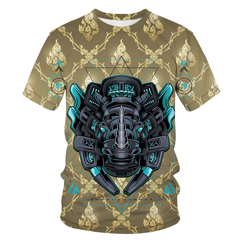 2021 Hot Top Street Fashion Men’s Abstract Pattern T-shirt Summer 3D T-Shirt Men's Large Size Casual Short Loose Pullover TShirt